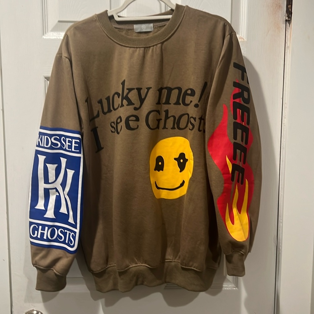 Brown lucky me I see Ghosts sweater